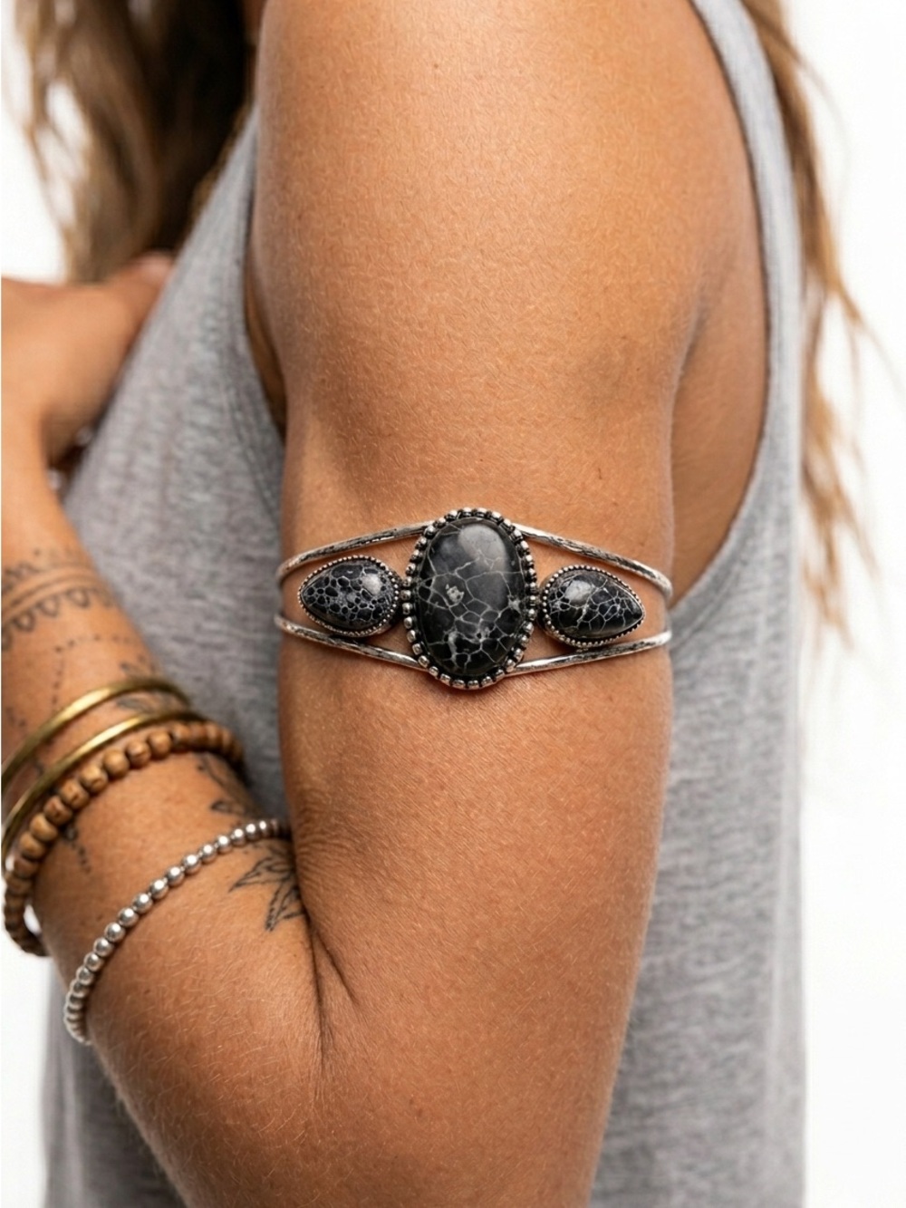 Free People Beaded Arm Cuff Bracelet